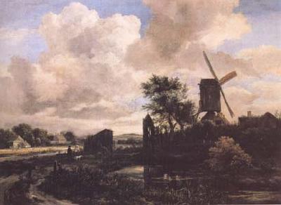 Jacob van Ruisdael Windmill by a Stream (mk25) Sweden oil painting art